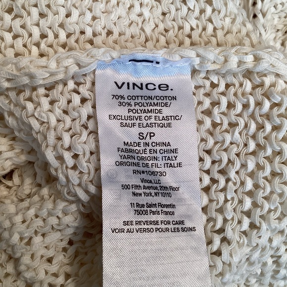 VINCE Cable Knit Open Weave Cotton Blend Sweater - Picture 9 of 12